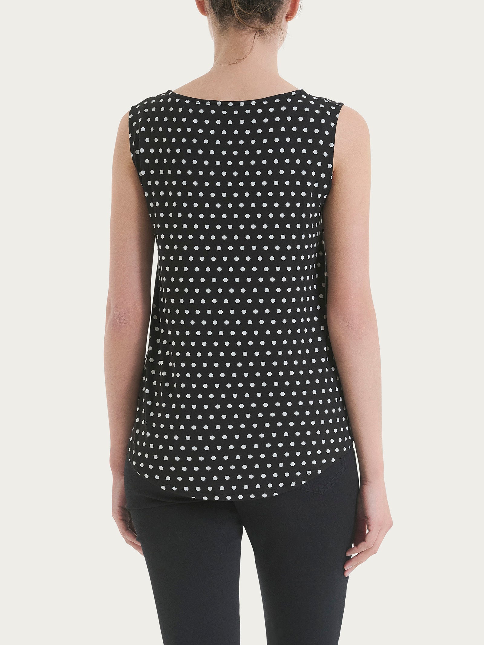 Top smanicato con dots in Viscosa Summer Neri Donna - Ragno