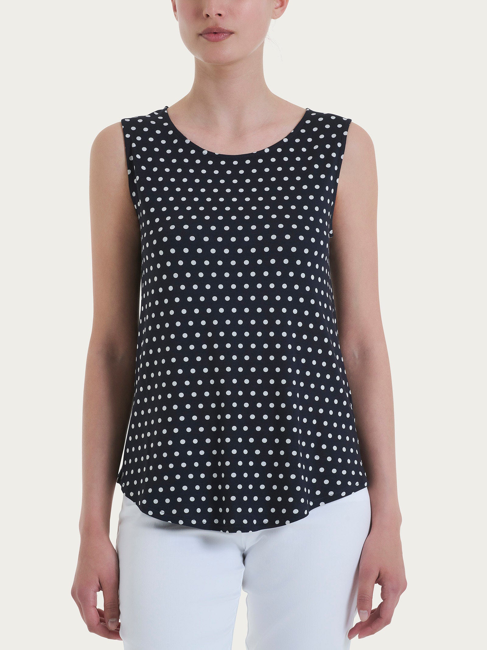 Top smanicato con dots in Viscosa Summer Blu Donna - Ragno
