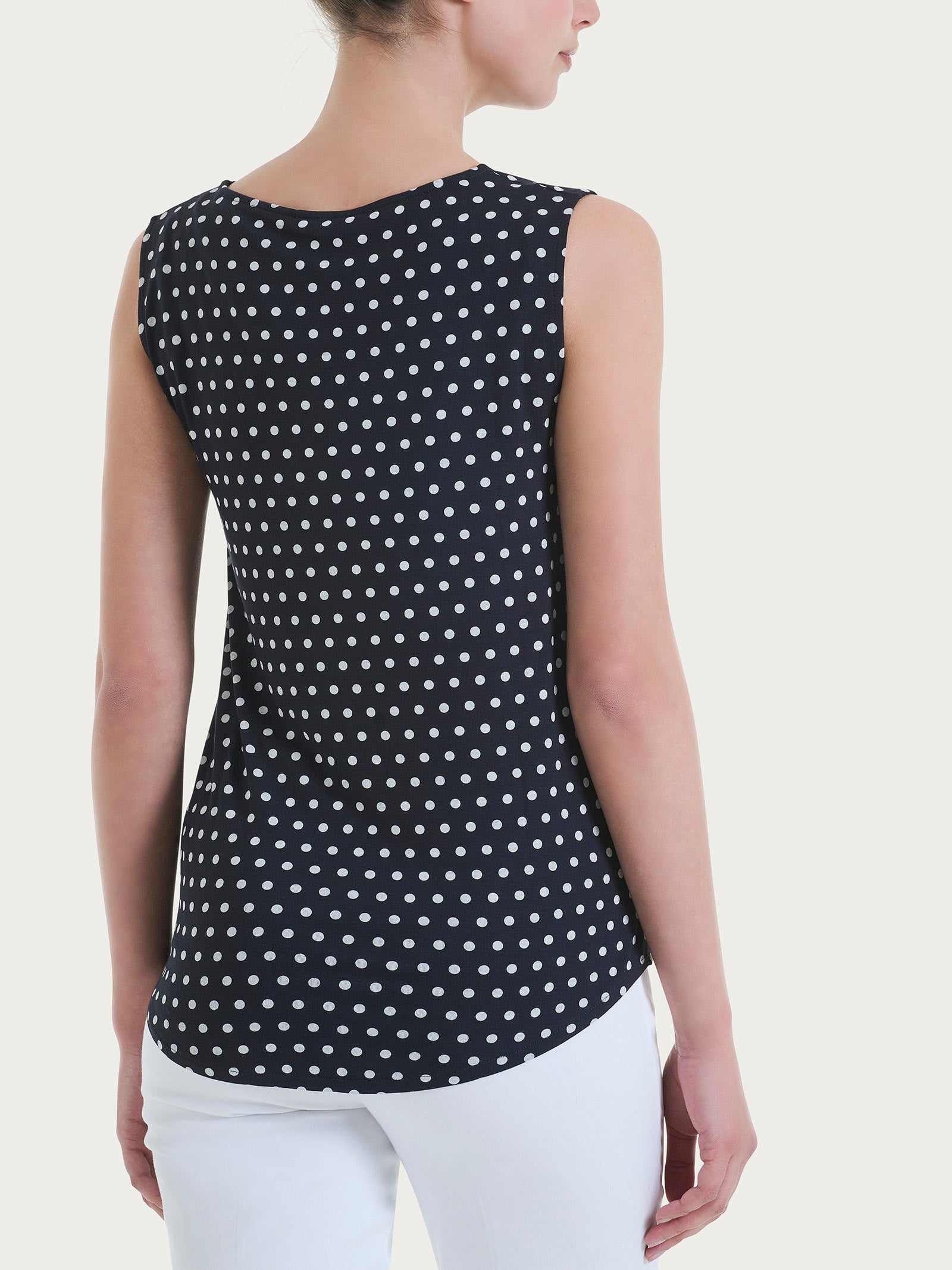 Top smanicato con dots in Viscosa Summer Blu Donna - Ragno