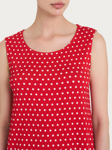 Top smanicato con dots in Viscosa Summer Rossi Donna - Ragno