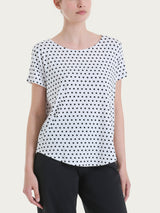 Maglietta con manica corta e dots in Viscosa Summer Bianchi Donna - Ragno