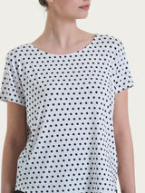 Maglietta con manica corta e dots in Viscosa Summer Bianchi Donna - Ragno