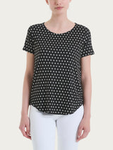Maglietta con manica corta e dots in Viscosa Summer Neri Donna - Ragno
