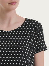 Maglietta con manica corta e dots in Viscosa Summer Neri Donna - Ragno