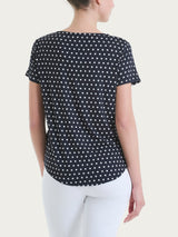 Maglietta con manica corta e dots in Viscosa Summer Blu Donna - Ragno