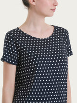 Maglietta con manica corta e dots in Viscosa Summer Blu Donna - Ragno