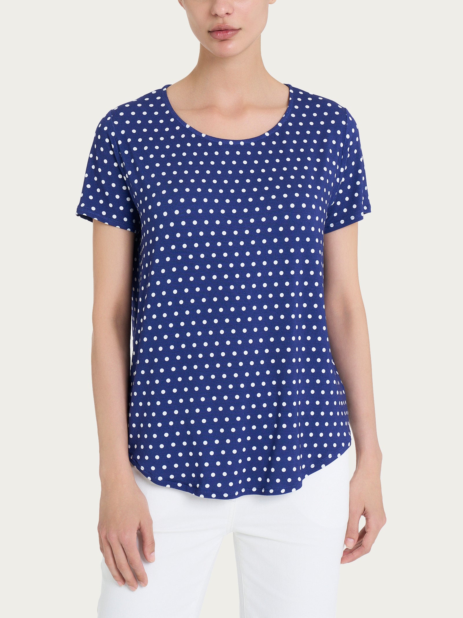 Maglietta con manica corta e dots in Viscosa Summer Blu Donna - Ragno