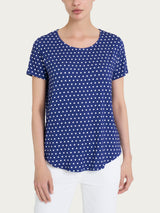 Maglietta con manica corta e dots in Viscosa Summer Blu Donna - Ragno