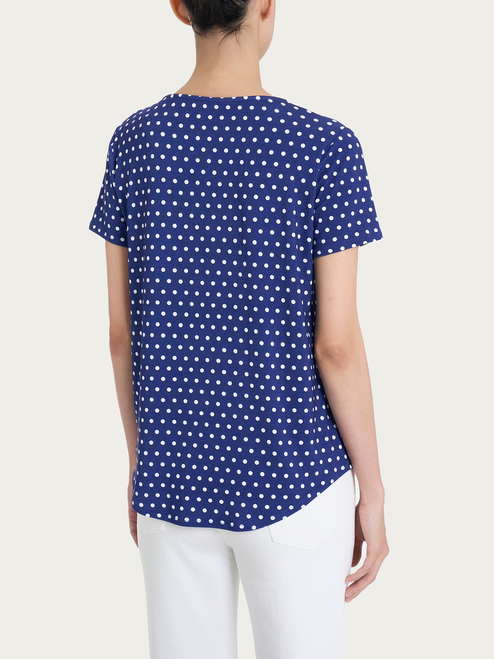 Maglietta con manica corta e dots in Viscosa Summer Blu Donna - Ragno