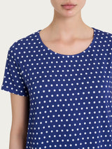 Maglietta con manica corta e dots in Viscosa Summer Blu Donna - Ragno