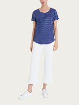 Maglietta con manica corta e dots in Viscosa Summer Blu Donna - Ragno