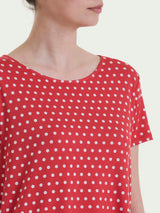 Maglietta con manica corta e dots in Viscosa Summer Rossi Donna - Ragno
