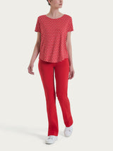 Maglietta con manica corta e dots in Viscosa Summer Rossi Donna - Ragno