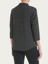 Camicia con dots e manica 3/4 in Viscosa Summer Neri Donna - Ragno