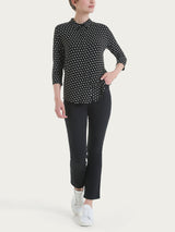 Camicia con dots e manica 3/4 in Viscosa Summer Neri Donna - Ragno