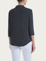 Camicia con dots e manica 3/4 in Viscosa Summer Blu Donna - Ragno