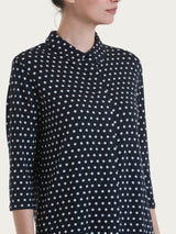 Camicia con dots e manica 3/4 in Viscosa Summer Blu Donna - Ragno