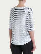 Maglietta girocollo con dots in Viscosa Summer Bianchi Donna - Ragno