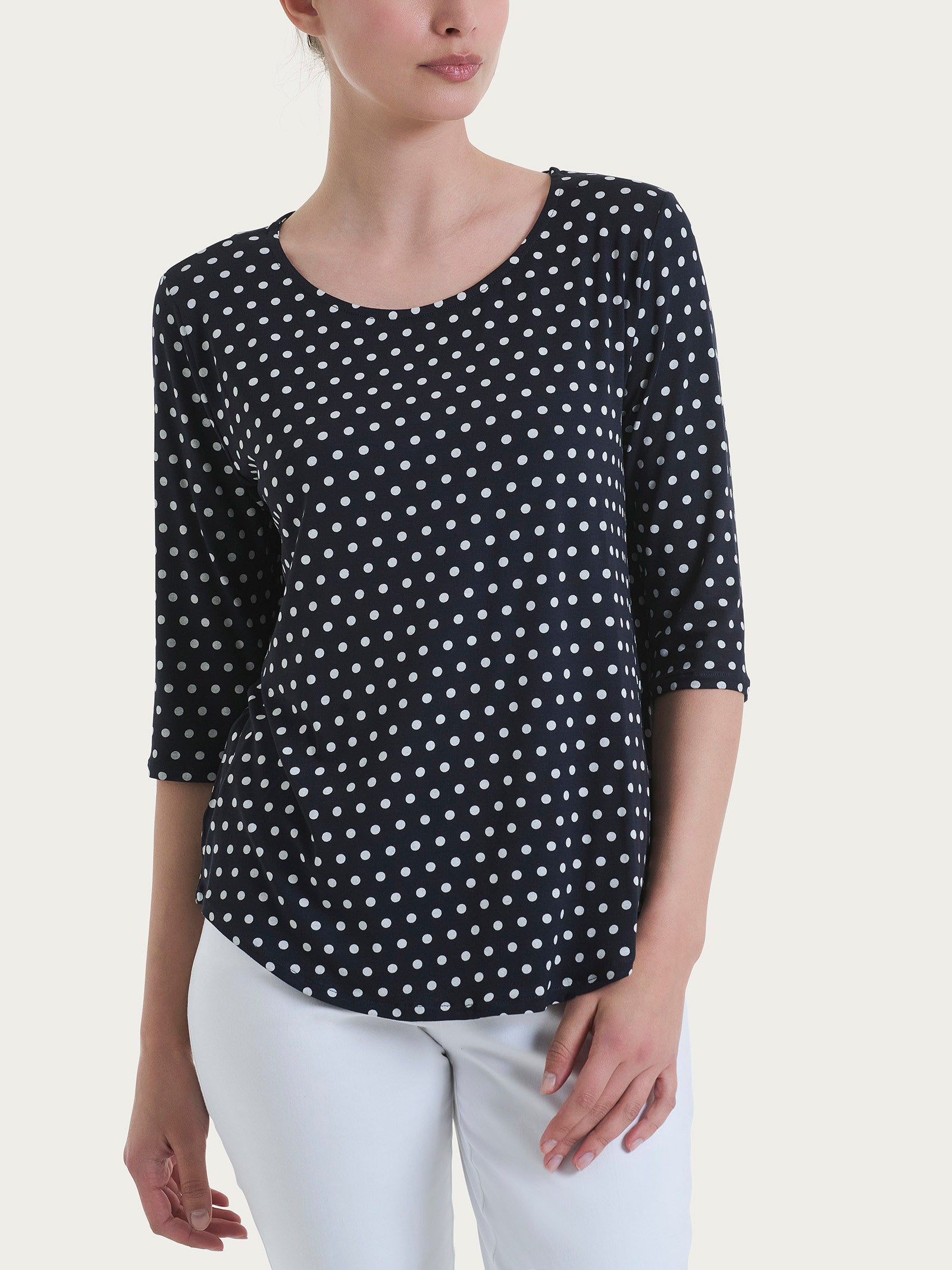 Maglietta girocollo con dots in Viscosa Summer Blu Donna - Ragno