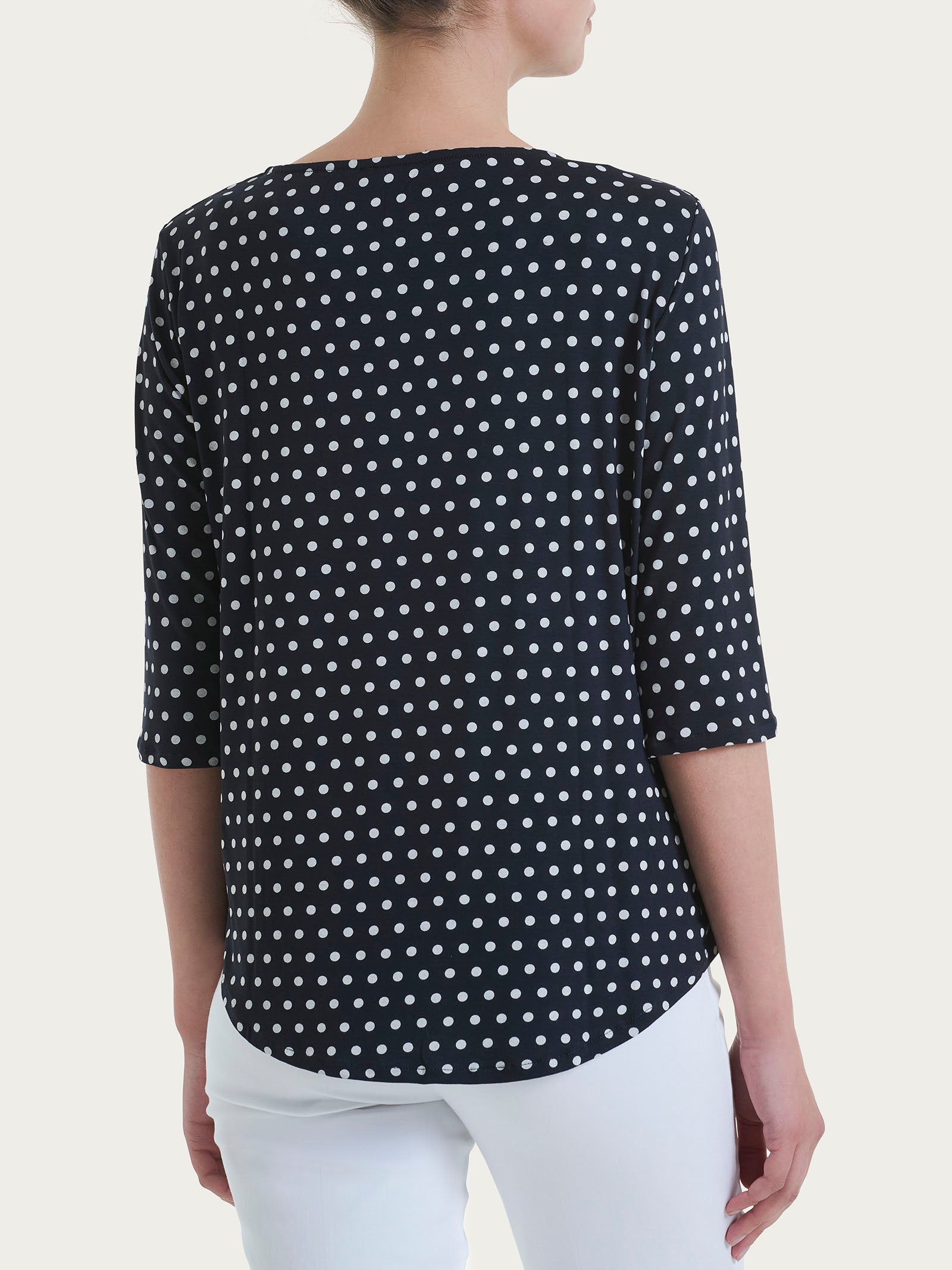 Maglietta girocollo con dots in Viscosa Summer Blu Donna - Ragno