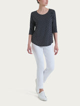 Maglietta girocollo con dots in Viscosa Summer Blu Donna - Ragno
