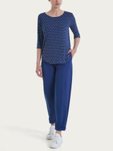 Maglietta girocollo con dots in Viscosa Summer Blu Donna - Ragno