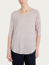 Maglietta girocollo con dots in Viscosa Summer Bianchi Donna - Ragno