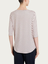 Maglietta girocollo con dots in Viscosa Summer Bianchi Donna - Ragno