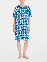 Abito con scollo arricciato in EcoSeta Bianchi Donna - Ragno