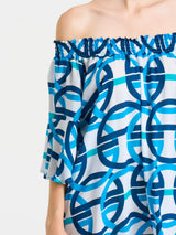 Abito con scollo arricciato in EcoSeta Bianchi Donna - Ragno