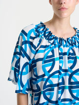 Abito con scollo arricciato in EcoSeta Bianchi Donna - Ragno