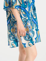 Caftano con manica 3/4 in Ecoseta Blu Donna - Ragno