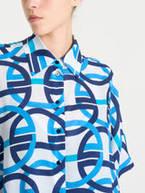 Chemisier con manica kimono e fantasia in EcoSeta Bianchi Donna - Ragno