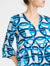 Abito lungo con manica 3/4 in Ecoseta Bianchi Donna - Ragno