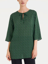 Blusa lunga con manica 3/4 in Ecoseta Verdi Donna - Ragno
