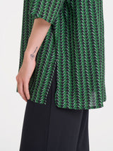 Blusa lunga con manica 3/4 in Ecoseta Verdi Donna - Ragno