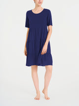 Vestito svasato a balze in misto viscosa Blu Donna - Ragno