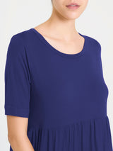 Vestito svasato a balze in misto viscosa Blu Donna - Ragno