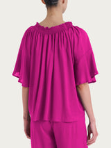 Maglietta arricciata in EcoSeta Rosa Donna - Ragno