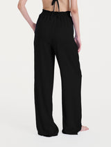Pantalone ampio con arricciatura in Ecoseta Neri Donna - Ragno