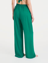 Pantalone ampio con arricciatura in Ecoseta Blu Donna - Ragno