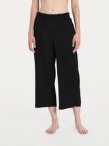 Pantalone ampio pinocchietto in Ecoseta Neri Donna - Ragno