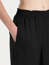 Pantalone ampio pinocchietto in Ecoseta Neri Donna - Ragno