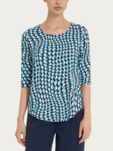 Maglietta girocollo con waves pattern in Crêpe Donna - Ragno