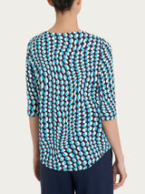 Maglietta girocollo con waves pattern in Crêpe Donna - Ragno