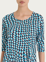 Maglietta girocollo con waves pattern in Crêpe Donna - Ragno
