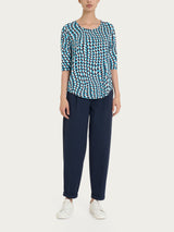Maglietta girocollo con waves pattern in Crêpe Donna - Ragno