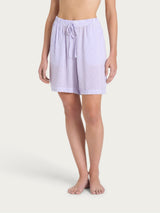 Pantaloncino boyfriend a righe in Ecoseta Viola Donna - Ragno