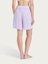 Pantaloncino boyfriend a righe in Ecoseta Viola Donna - Ragno