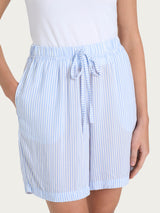 Pantaloncino boyfriend a righe in Ecoseta Rosa Donna - Ragno